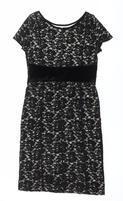 Laura Ashley Women’s Black Lace Sheath Dress UK 10 Formal Party Wedding