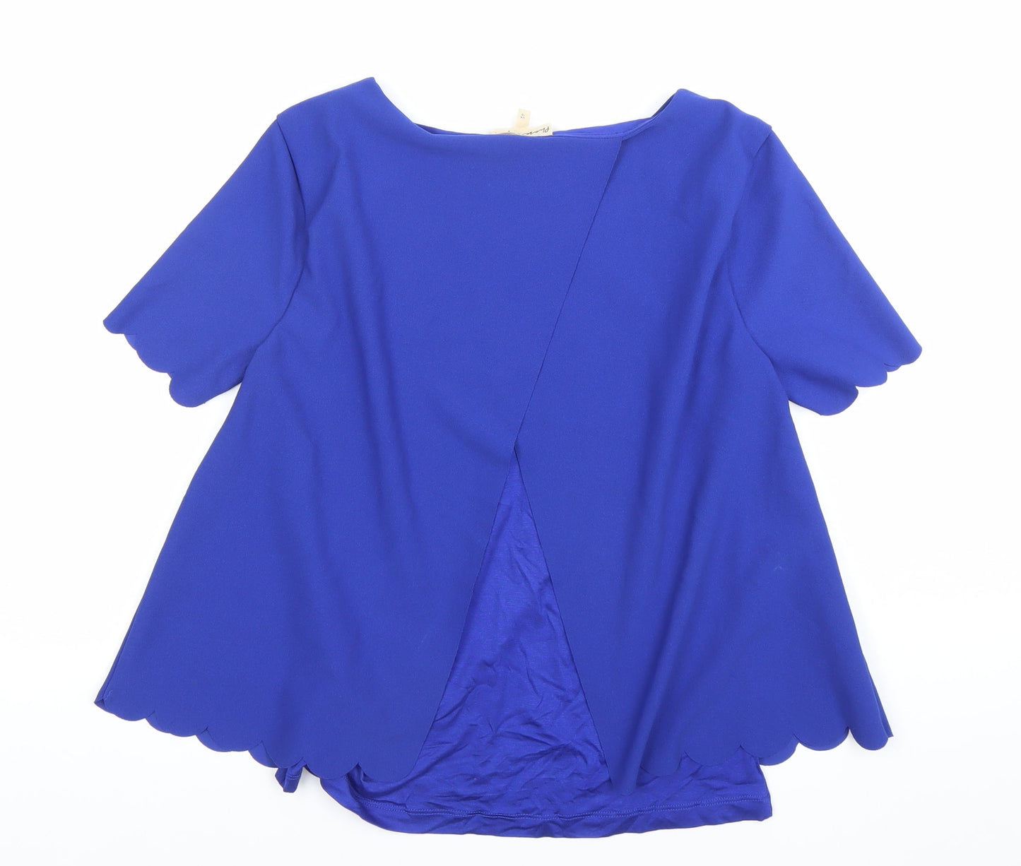 Phase Eight Women’s Blue Size 10 Tunic Blouse Scallop Hem