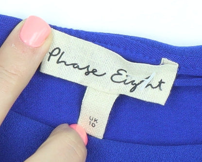 Phase Eight Women’s Blue Size 10 Tunic Blouse Scallop Hem