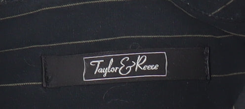 Taylor & Reece Men’s Black Striped Long Sleeve Button-Up Shirt Size 16