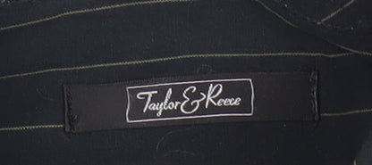 Taylor & Reece Men’s Black Striped Long Sleeve Button-Up Shirt Size 16