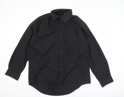 Hutson Harbour Men’s Black 16.5/42 Long Sleeve Button-Up Shirt