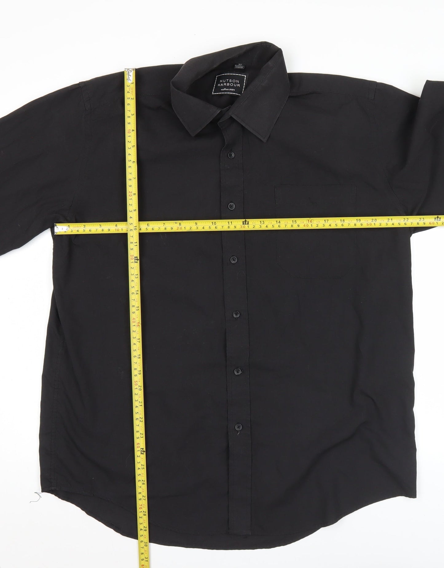 Hutson Harbour Men’s Black 16.5/42 Long Sleeve Button-Up Shirt