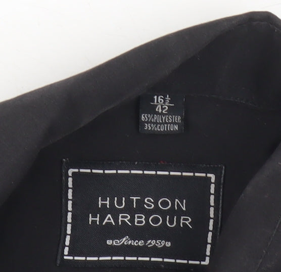 Hutson Harbour Men’s Black 16.5/42 Long Sleeve Button-Up Shirt