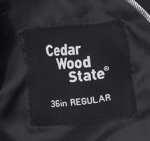Cedar Wood State Men’s Black 36R Regular Fit Blazer Jacket