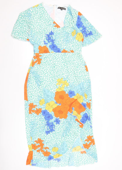 Girl In Mind Women’s Multicoloured Floral Bodycon Dress Size 10