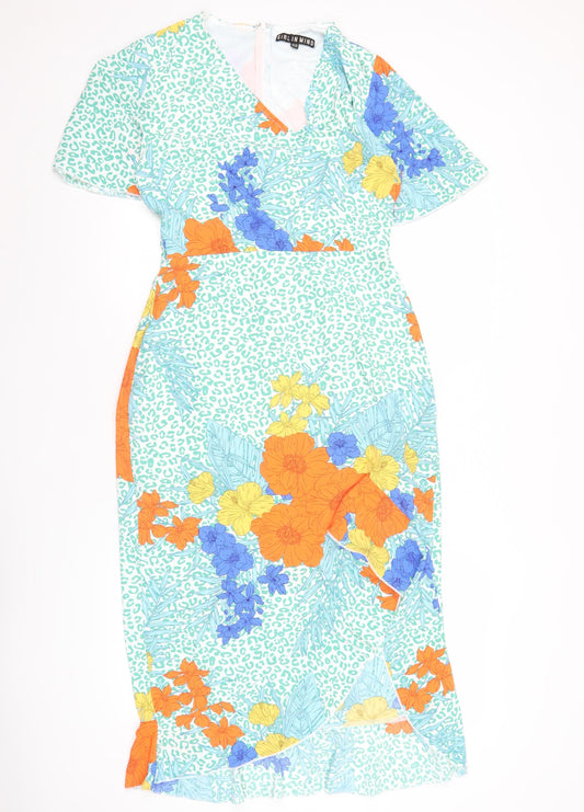 Girl In Mind Women’s Multicoloured Floral Bodycon Dress Size 10