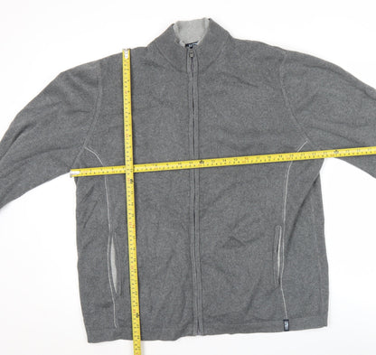 Marks and Spencer Men’s Grey XL 44-46" Cotton Zip Knit Jacket