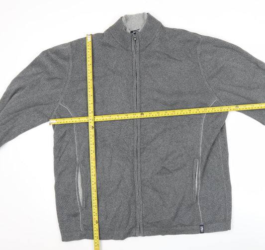 Marks and Spencer Men’s Grey XL 44-46" Cotton Zip Knit Jacket