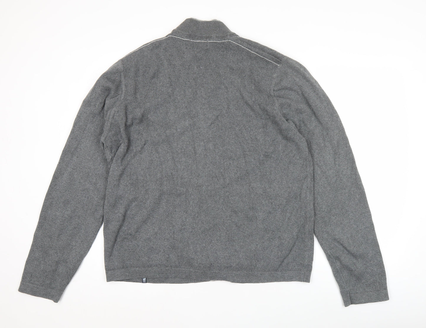 Marks and Spencer Men’s Grey XL 44-46" Cotton Zip Knit Jacket