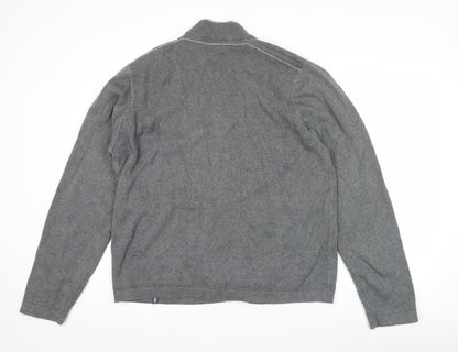 Marks and Spencer Men’s Grey XL 44-46" Cotton Zip Knit Jacket