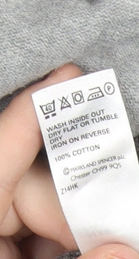 Marks and Spencer Men’s Grey XL 44-46" Cotton Zip Knit Jacket