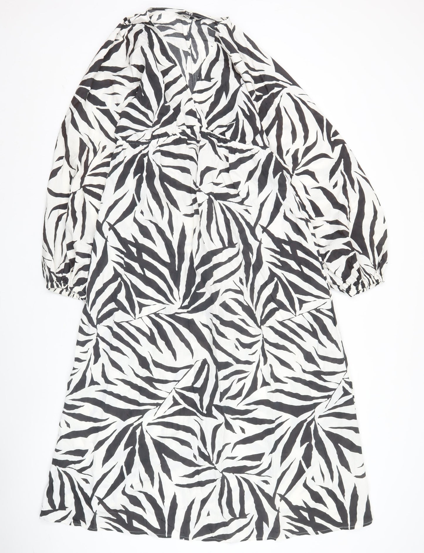 Marks and Spencer Women’s Black White Zebra Midi Shift Dress Size 12