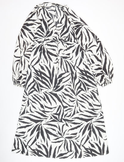 Marks and Spencer Women’s Black White Zebra Midi Shift Dress Size 12