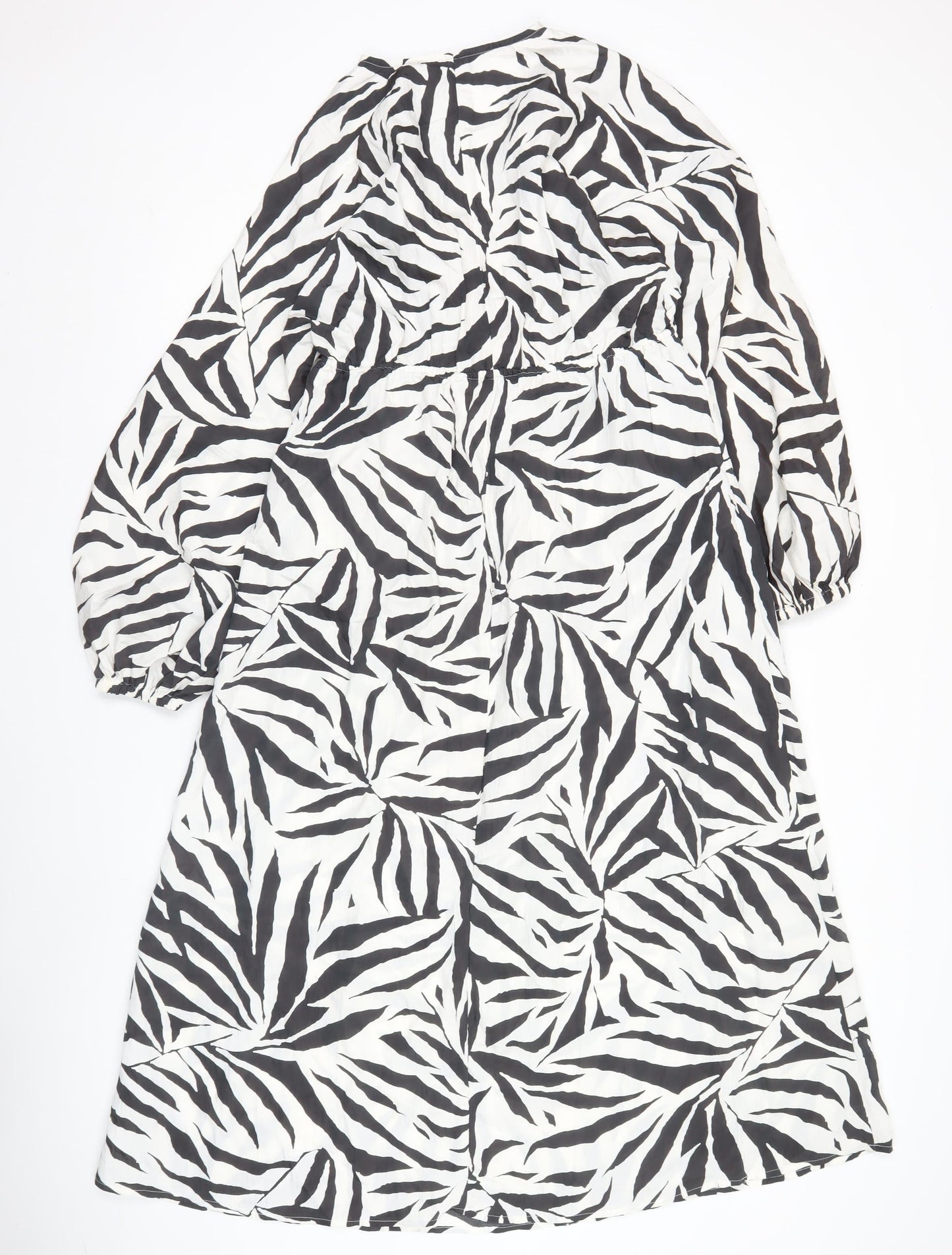 Marks and Spencer Women’s Black White Zebra Midi Shift Dress Size 12