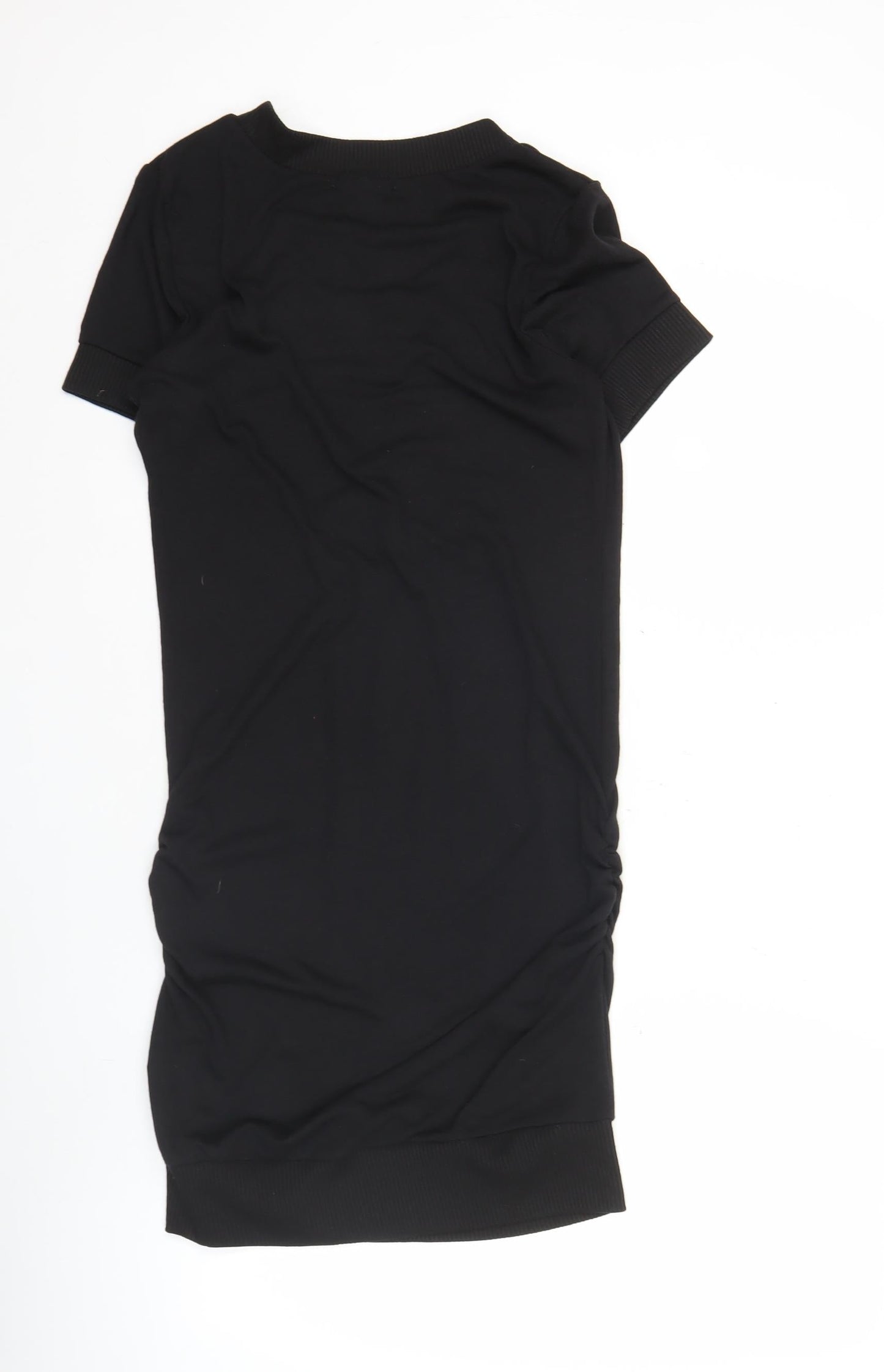 Zenana Outfitters Womens Black L Shift Dress Short Sleeve V-Neck