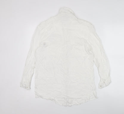 ASOS Women’s White Size 8 Long Sleeve Button-Up Shirt