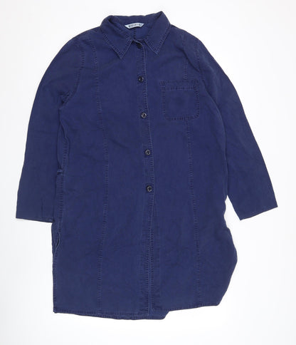 Windsmoor Women’s Blue Shirt Dress Size 12 Long Sleeve Viscose Blend