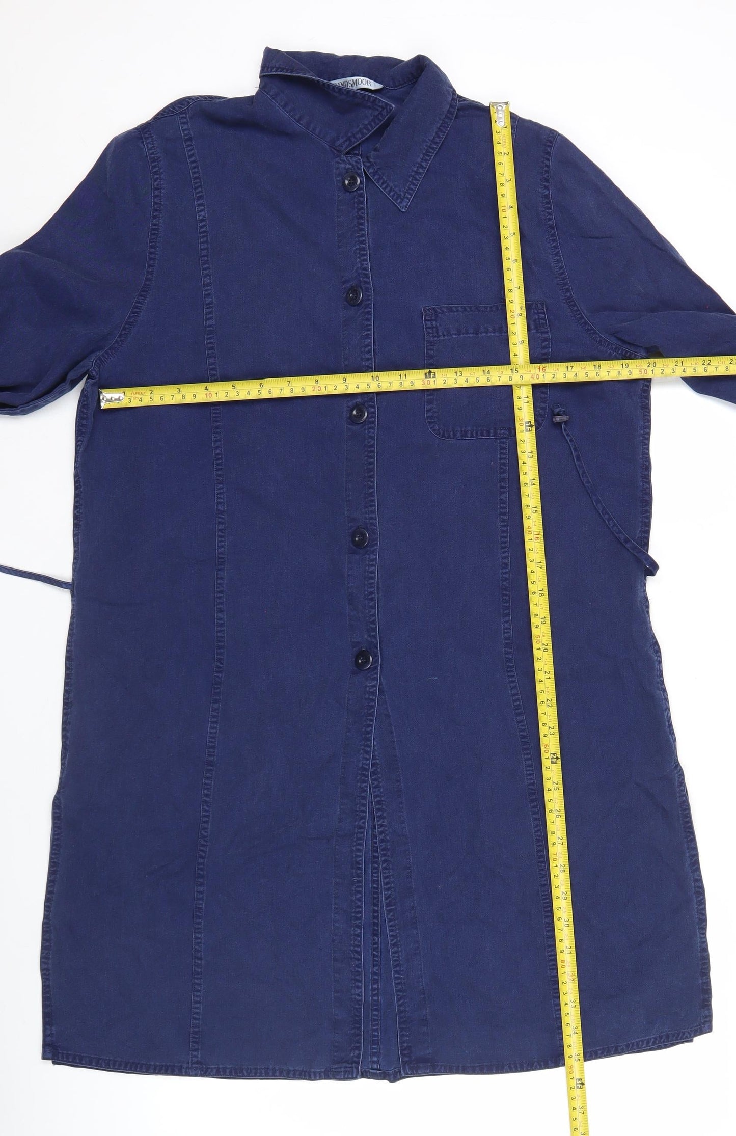 Windsmoor Women’s Blue Shirt Dress Size 12 Long Sleeve Viscose Blend