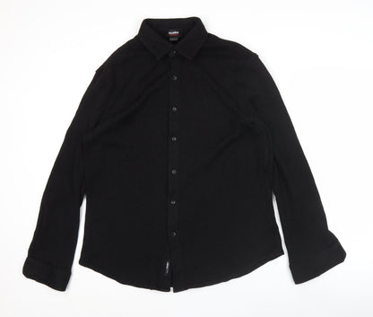 Pull&Bear Men’s Black Long Sleeve Button-Up Shirt Size L