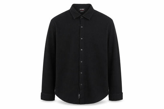 Front view of Pull&Bear Men’s Black Long Sleeve Button-Up Shirt, size L