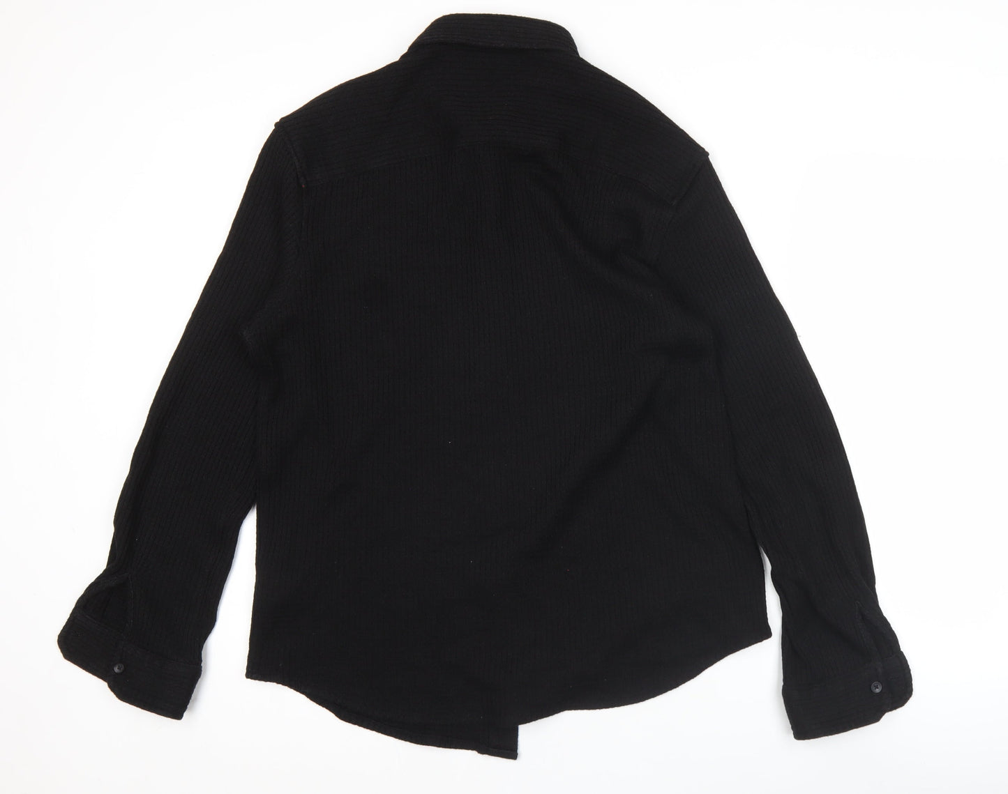Pull&Bear Men’s Black Long Sleeve Button-Up Shirt Size L