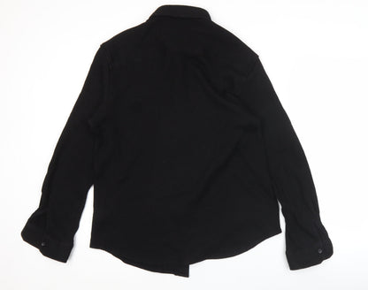Pull&Bear Men’s Black Long Sleeve Button-Up Shirt Size L