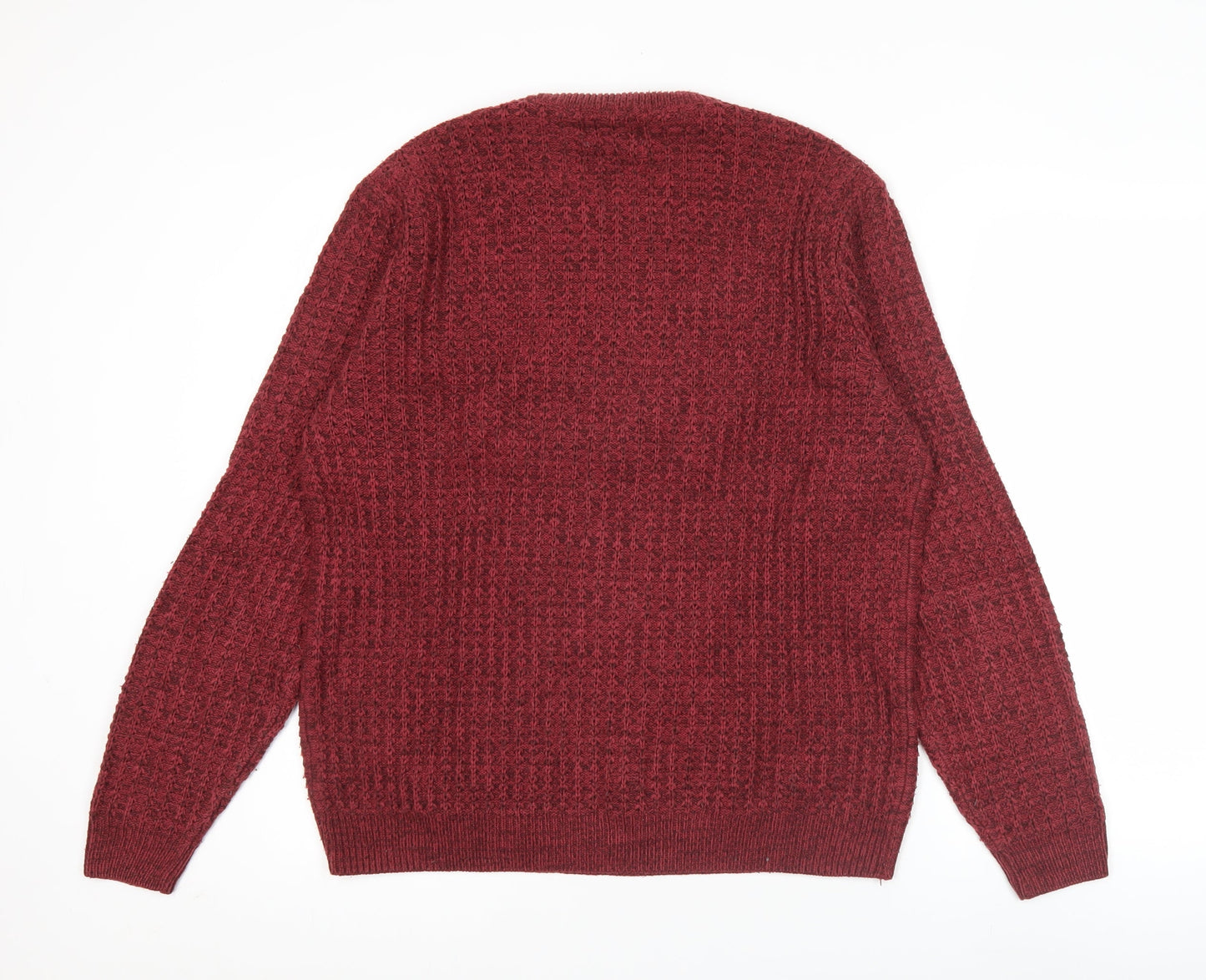 George Men’s Red Crew Neck Knit Jumper Pullover Size S