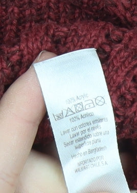 George Men’s Red Crew Neck Knit Jumper Pullover Size S