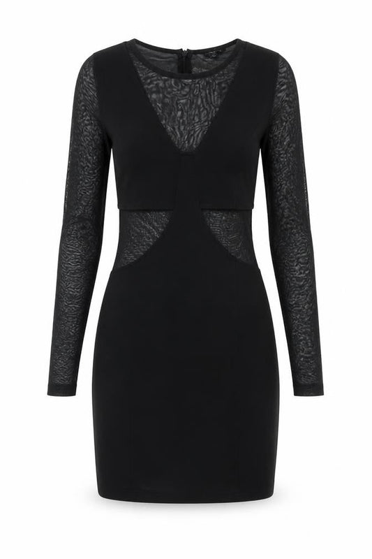 Forever 21 Women’s Black Bodycon Mini Dress Size S Long Sleeve Party