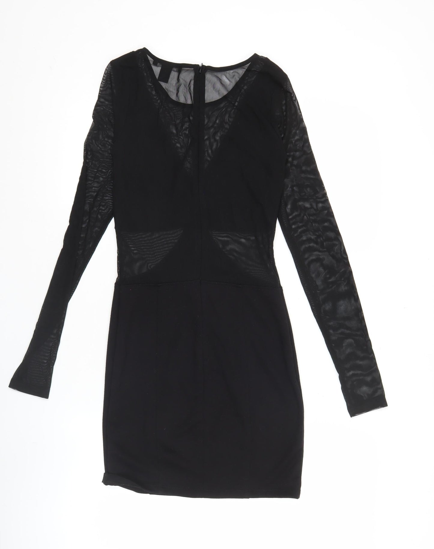 Forever 21 Women’s Black Bodycon Mini Dress Size S Long Sleeve Party