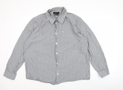 Clean Cut Copenhagen Men's Grey 2XL Striped Long Sleeve Casual Shirt