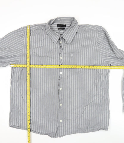 Clean Cut Copenhagen Men's Grey 2XL Striped Long Sleeve Casual Shirt