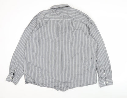 Clean Cut Copenhagen Men's Grey 2XL Striped Long Sleeve Casual Shirt