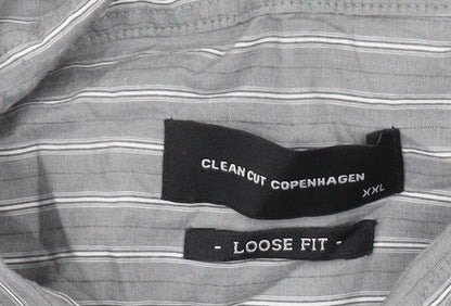Clean Cut Copenhagen Men's Grey 2XL Striped Long Sleeve Casual Shirt