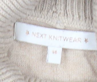 Next Women’s Beige Pink Grey Roll Neck Striped Jumper Size 14