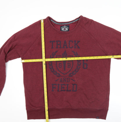 Easy Men’s XL Red Pullover Sweatshirt Track & Field Graphic Cotton Blend