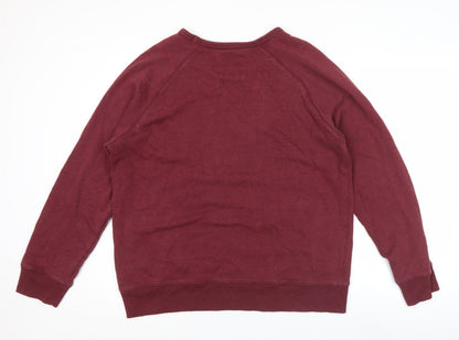 Easy Men’s XL Red Pullover Sweatshirt Track & Field Graphic Cotton Blend