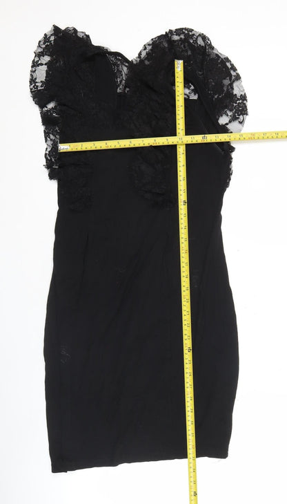 Next Women’s Black Lace Sheath Cocktail Party Dress Size 10