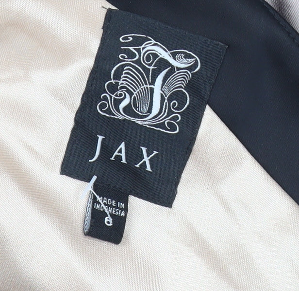JAX Women’s Black Beige Sheath One Shoulder Cocktail Dress Size 8
