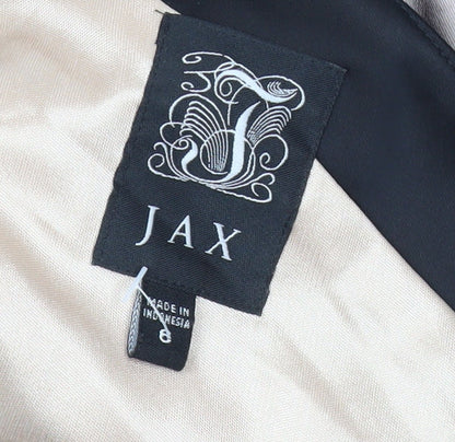 JAX Women’s Black Beige Sheath One Shoulder Cocktail Dress Size 8