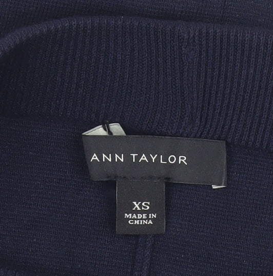 Ann Taylor Womens XS Black White Striped Pencil Skirt Workwear