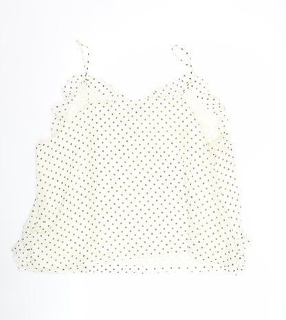 Marks and Spencer Womens Ivory Polka Dot Ruffle Camisole Blouse Size 24
