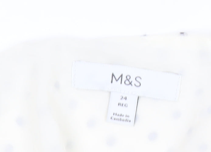 Marks and Spencer Womens Ivory Polka Dot Ruffle Camisole Blouse Size 24