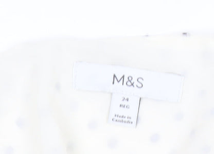Marks and Spencer Womens Ivory Polka Dot Ruffle Camisole Blouse Size 24