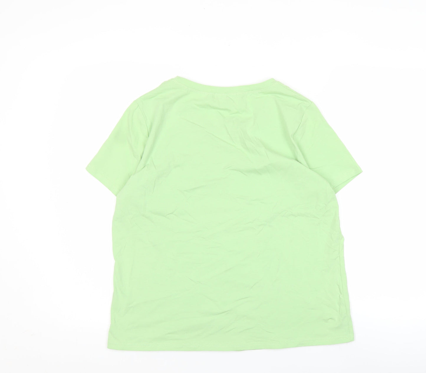 Impresion Womens Green Short Sleeve T-Shirt XL Glitter Butterfly