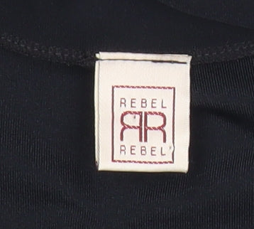Rebel Rebel Womens Black Button-Up Long Sleeve Shirt M/L