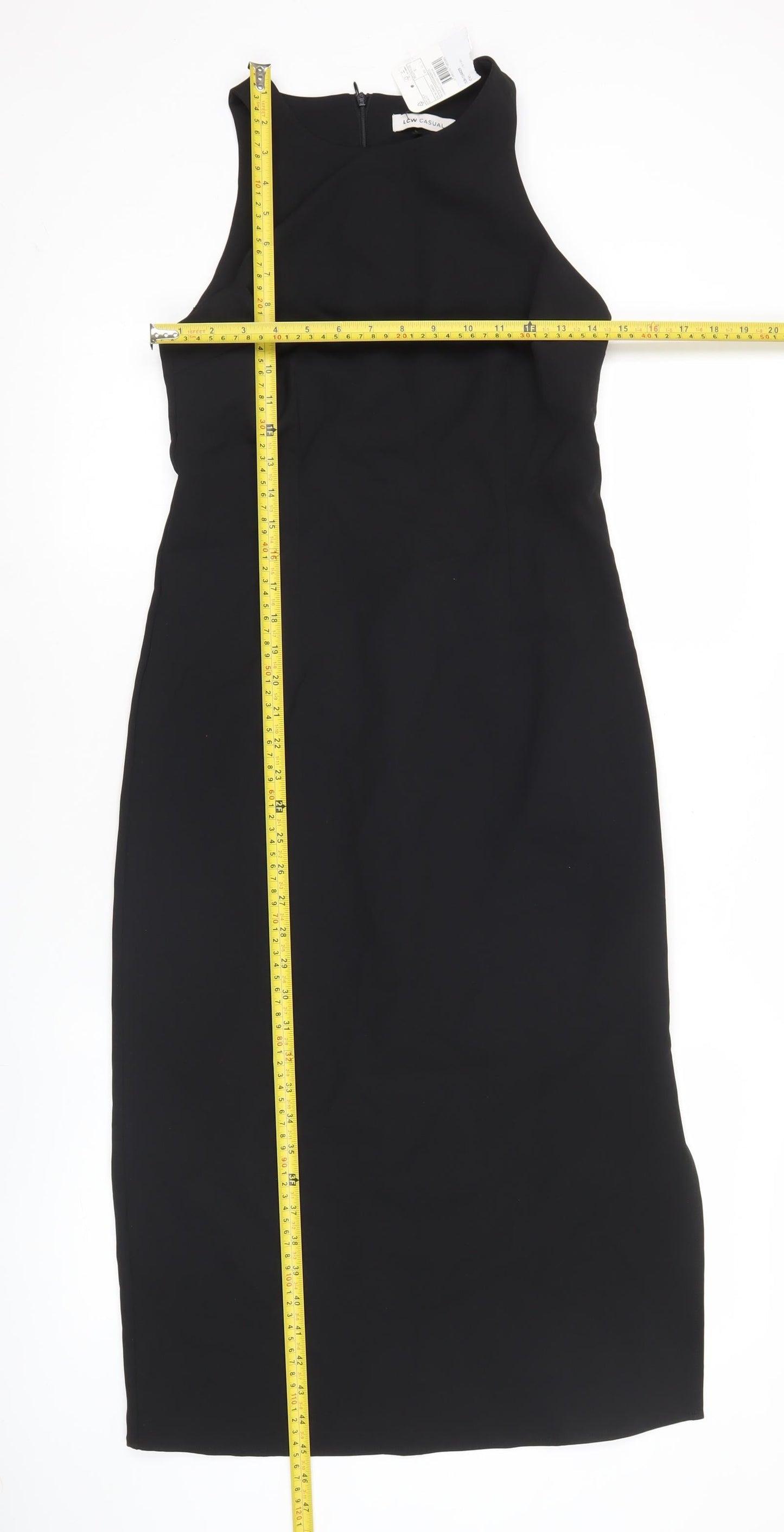 LCW Casual Women’s Black Sheath Knee Dress S Sleeveless Work Party