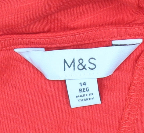 Marks and Spencer Women’s Red Size 14 Slip Dress Sleeveless Summer
