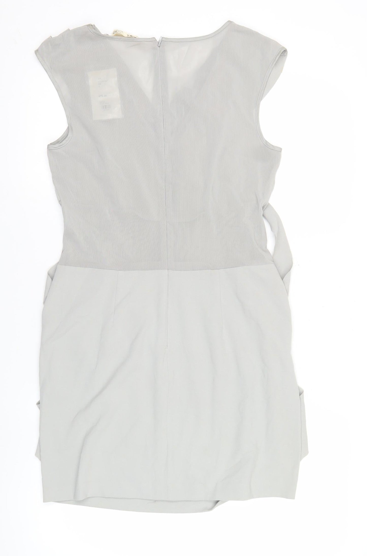 Label Lab Womens Grey Size 12 Sheath Knee Length Sleeveless Dress